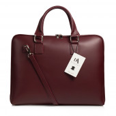 Geanta laptop 15.6 inch din piele naturala DiAmanti Rimini Bordo